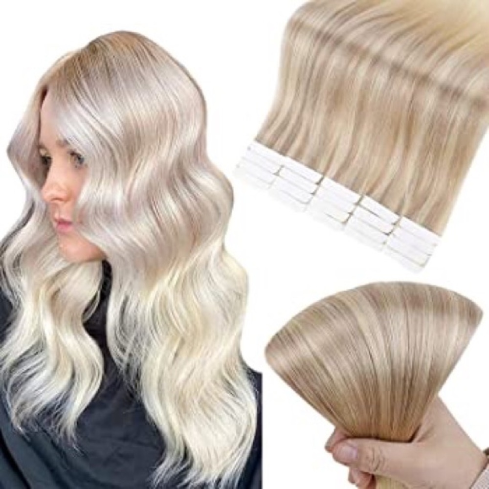 Full Shine 18” Tape in Hair Extensions Blonde